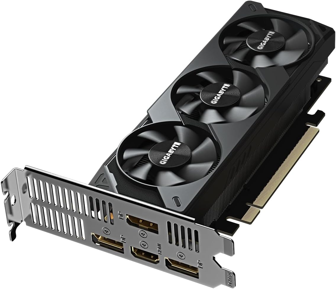 Gigabyte GeForce RTX 5060 OC Low Profile 8G Graphics Card - 8GB GDDR7, 128bit, PCI-E 5.0, 2512 MHz Core Clock, 3 x DisplayPort, 1 x HDMI, GV-N5060OC-8GL