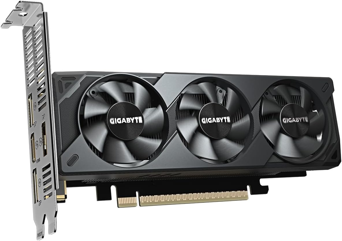Gigabyte GeForce RTX 5060 OC Low Profile 8G Graphics Card - 8GB GDDR7, 128bit, PCI-E 5.0, 2512 MHz Core Clock, 3 x DisplayPort, 1 x HDMI, GV-N5060OC-8GL