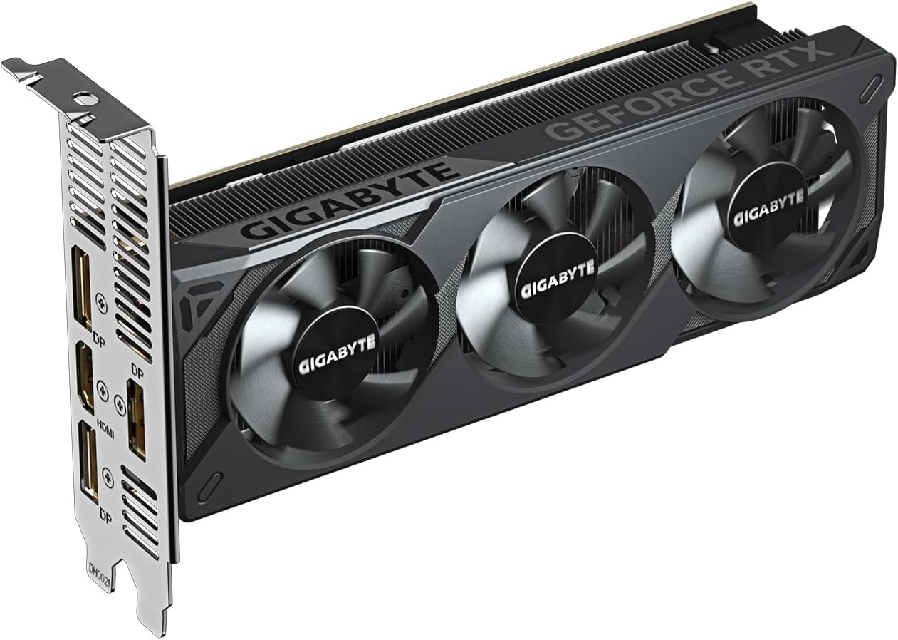 Gigabyte GeForce RTX 5060 OC Low Profile 8G Graphics Card - 8GB GDDR7, 128bit, PCI-E 5.0, 2512 MHz Core Clock, 3 x DisplayPort, 1 x HDMI, GV-N5060OC-8GL
