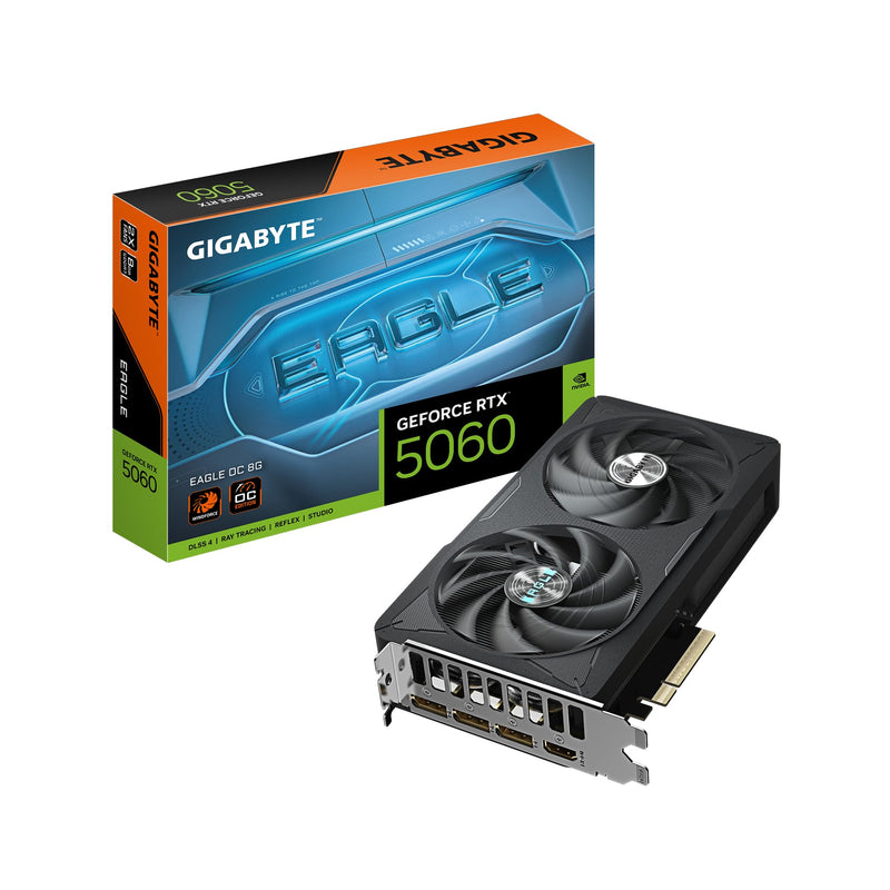 Gigabyte GeForce RTX 5060 EAGLE OC 8G Graphics Card - 8GB GDDR7, 128bit, PCI-E 5.0, 2550 MHz Core Clock, 3 x DisplayPort, 1 x HDMI, GV-N5060EAGLE OC-8GD