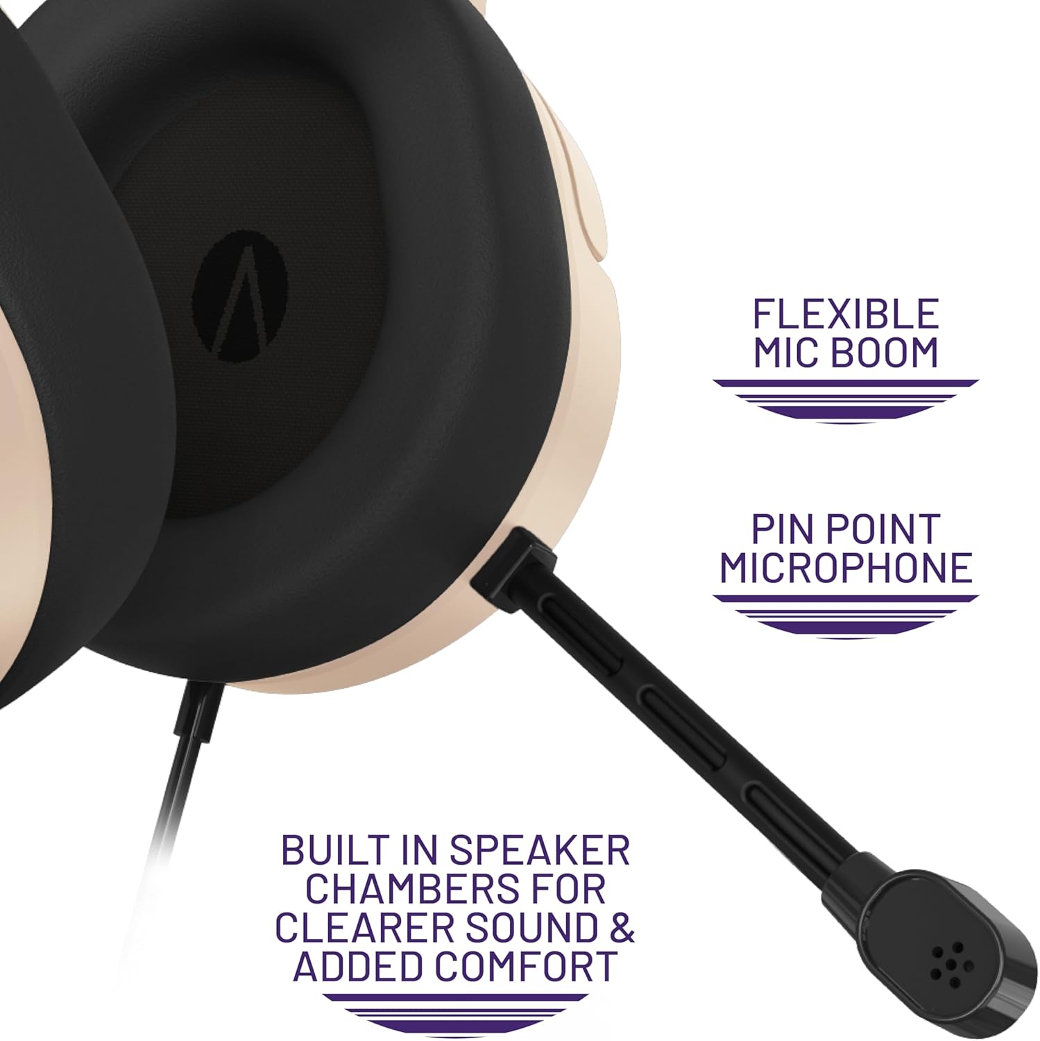 STEALTH PANTHER Sand - Over Ear Gaming Headset PS4/PS5, XBOX, Switch, PC with Flexible Mic, 3.5mm Jack, 1.5m Cable, Lightweight, Comfortable and Durable