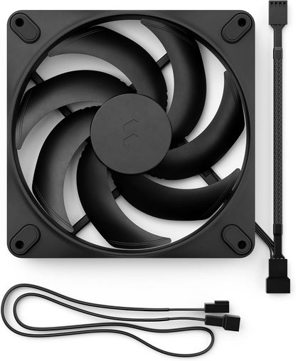 Fractal Design Momentum 14 - Silent PC Case Fan - 140 mm - Liquid Crystal Polymer LCP blades - FDB Fluid Dynamic Bearing - PWM control - Cooling Performance - Powerful Airflow - Quiet Operation -Black