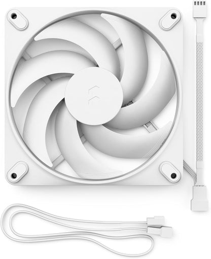 Fractal Design Momentum 14 - Silent PC Case Fan - 140 mm - Liquid Crystal Polymer LCP blades - FDB Fluid Dynamic Bearing - PWM control - Cooling Performance - Powerful Airflow - Quiet Operation -White