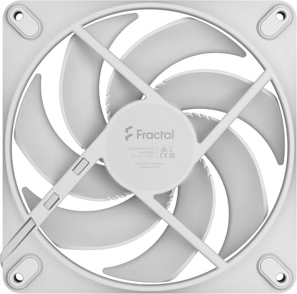 Fractal Design Momentum 14 - Silent PC Case Fan - 140 mm - Liquid Crystal Polymer LCP blades - FDB Fluid Dynamic Bearing - PWM control - Cooling Performance - Powerful Airflow - Quiet Operation -White