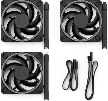 Fractal Design Momentum 12 RGB-Silent PC Case Fan-120 mm-ARGB Gen2-16 LEDs-Liquid Crystal Polymer LCP blades-FDB Fluid Dynamic Bearing-Cooling Performance-Powerful Airflow-Quiet Operation-Black-3 pack