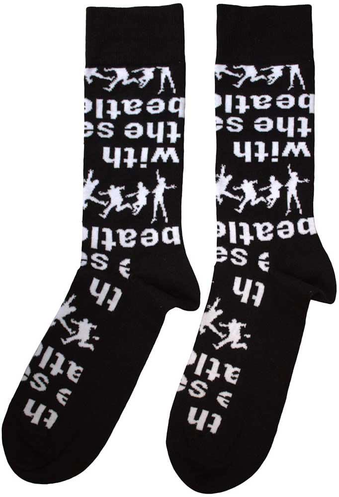 Rock Off officially licensed products The Beatles With The Beatles Silhouettes Repeat Ankle Socks One Size