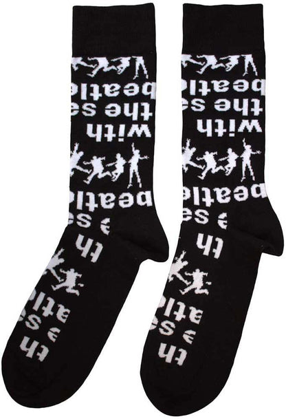 Rock Off officially licensed products The Beatles With The Beatles Silhouettes Repeat Ankle Socks One Size