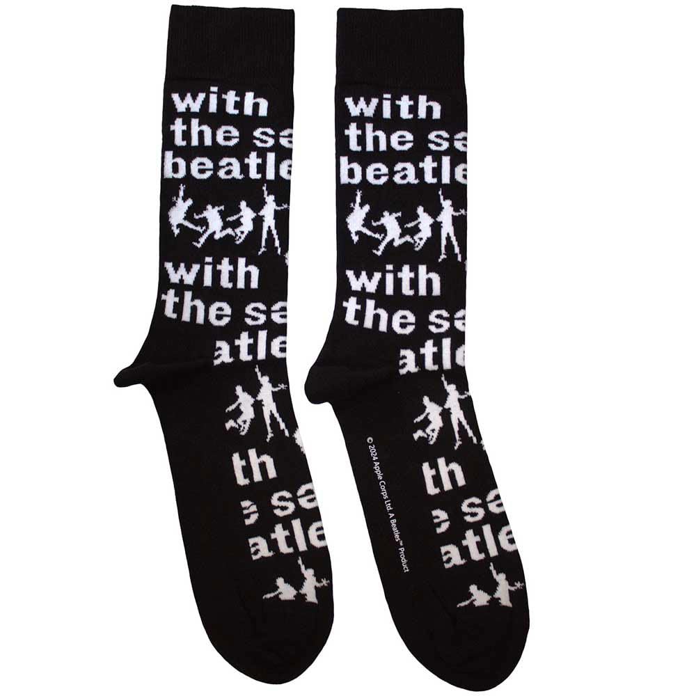 Rock Off officially licensed products The Beatles With The Beatles Silhouettes Repeat Ankle Socks One Size