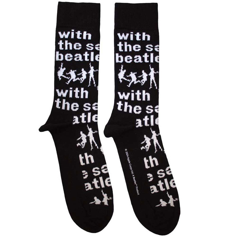 Rock Off officially licensed products The Beatles With The Beatles Silhouettes Repeat Ankle Socks One Size