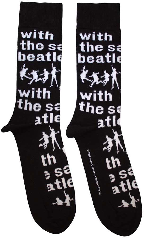 Rock Off officially licensed products The Beatles With The Beatles Silhouettes Repeat Ankle Socks One Size