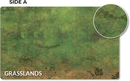 Gale Force Nine - Hex Tech - Gaming Mat Grasslands/Arid/Urban 36'x22' Double Sided