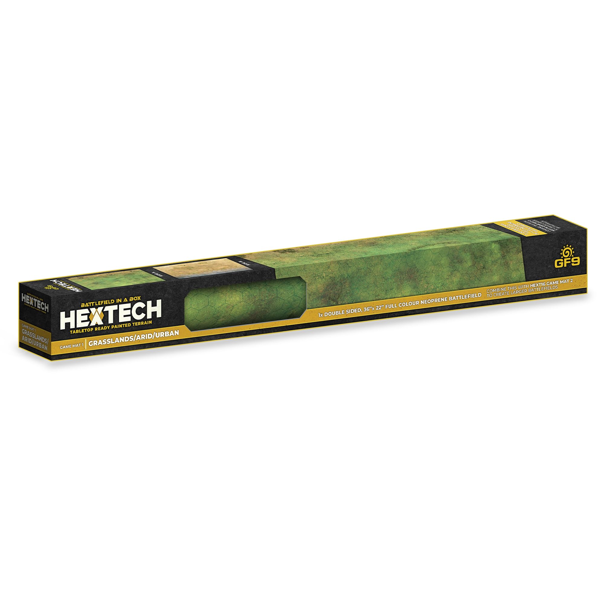 Gale Force Nine - Hex Tech - Gaming Mat Grasslands/Arid/Urban 36'x22' Double Sided