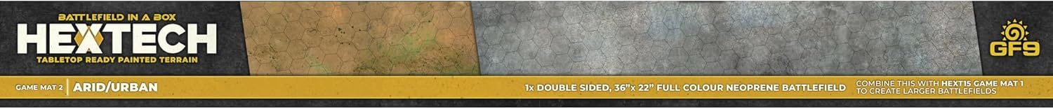 Gale Force Nine - HexTech - Gaming Mat - Arid/Urban 36" x 22" Double Sided