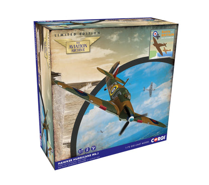 Corgi AA27609 Hawker Hurricane Mk.I - P/O 'Billy' Fiske - Battle of Britain 85 Die-cast Model for Adults