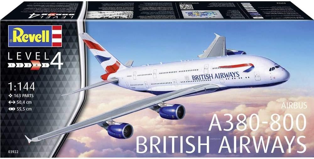 Revell Other License A380, British Airways Maqueta Avión, 14+ Años, Multicolor, 50,4 cm de Largo (03922