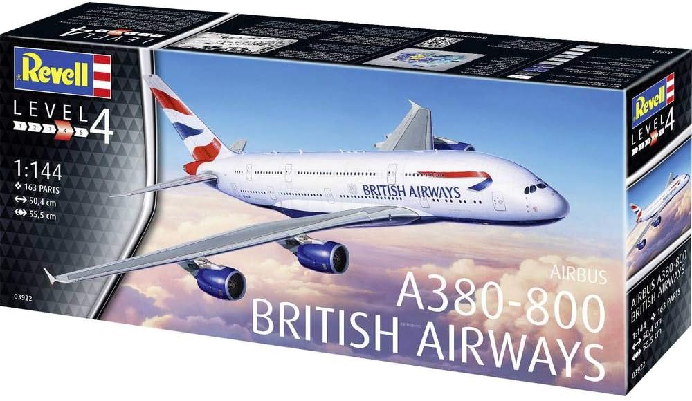 Revell Other License A380, British Airways Maqueta Avión, 14+ Años, Multicolor, 50,4 cm de Largo (03922