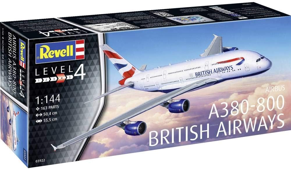 Revell Other License A380, British Airways Maqueta Avión, 14+ Años, Multicolor, 50,4 cm de Largo (03922
