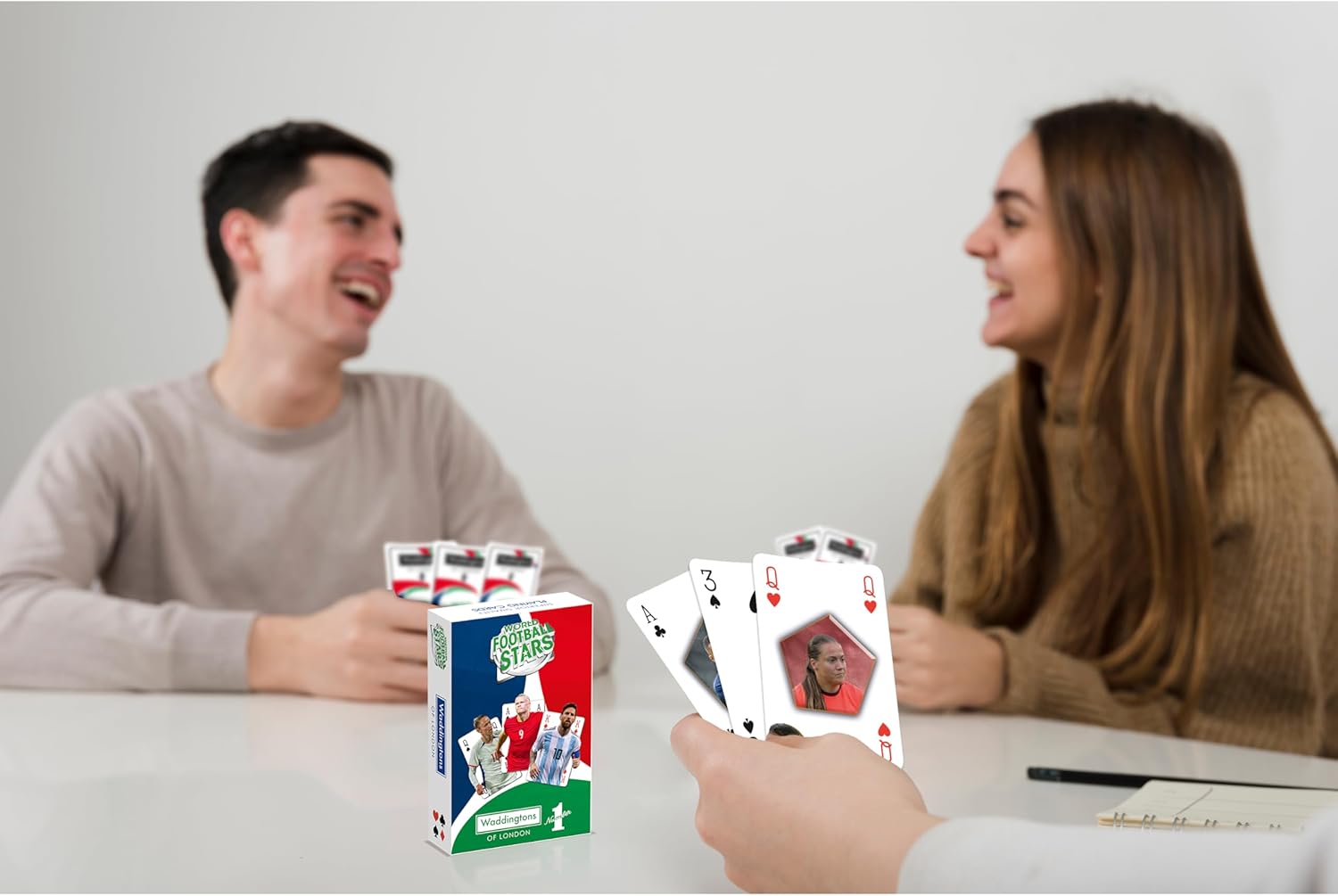 Waddingtons Number 1 World Football Stars Playing Cards, play fish, slap jack, crazy eights and rummy, Great Travel Companion, Gifts and Toys for Boys, Girls and Adults