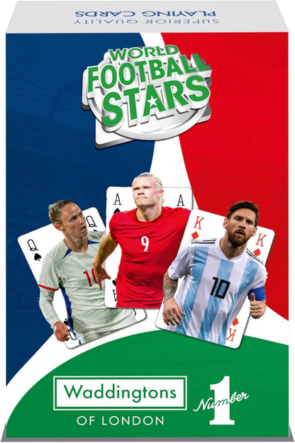 Waddingtons Number 1 World Football Stars Playing Cards, play fish, slap jack, crazy eights and rummy, Great Travel Companion, Gifts and Toys for Boys, Girls and Adults