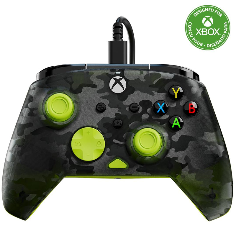 Turtle Beach Rematch Core Ghost Camo Nero/Giallo - Gamepad cablato - Con licenza per Xbox Series XS, Xbox One e PC - Pulsanti audio, motori Rumble e grilletti a impulsi, cavo da 3 m