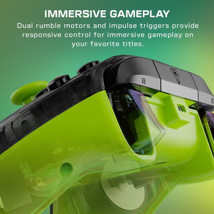 Turtle Beach Rematch Core Ghost Camo Nero/Giallo - Gamepad cablato - Con licenza per Xbox Series XS, Xbox One e PC - Pulsanti audio, motori Rumble e grilletti a impulsi, cavo da 3 m