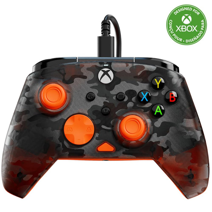 Turtle Beach Rematch Core Ghost Camo Nero/Arancione - Gamepad cablato - Con licenza per Xbox Series XS, Xbox One e PC - Pulsanti audio, motori Rumble e grilletti a impulsi, cavo da 3 m