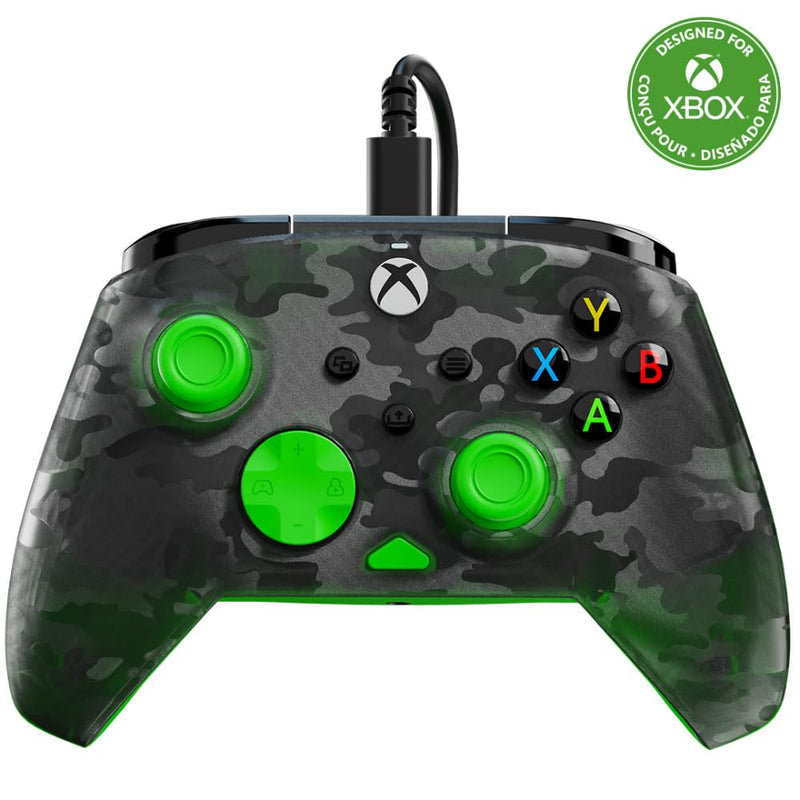Turtle Beach Rematch Core Ghost Camo Zwart/GroenBekabelde Gamingcontroller – Gelicentieerd voor Xbox Series X en S, Xbox One en Windows-PCs – 2-Stops Impulstriggers, Audiobediening, Kabel van 2.5 m
