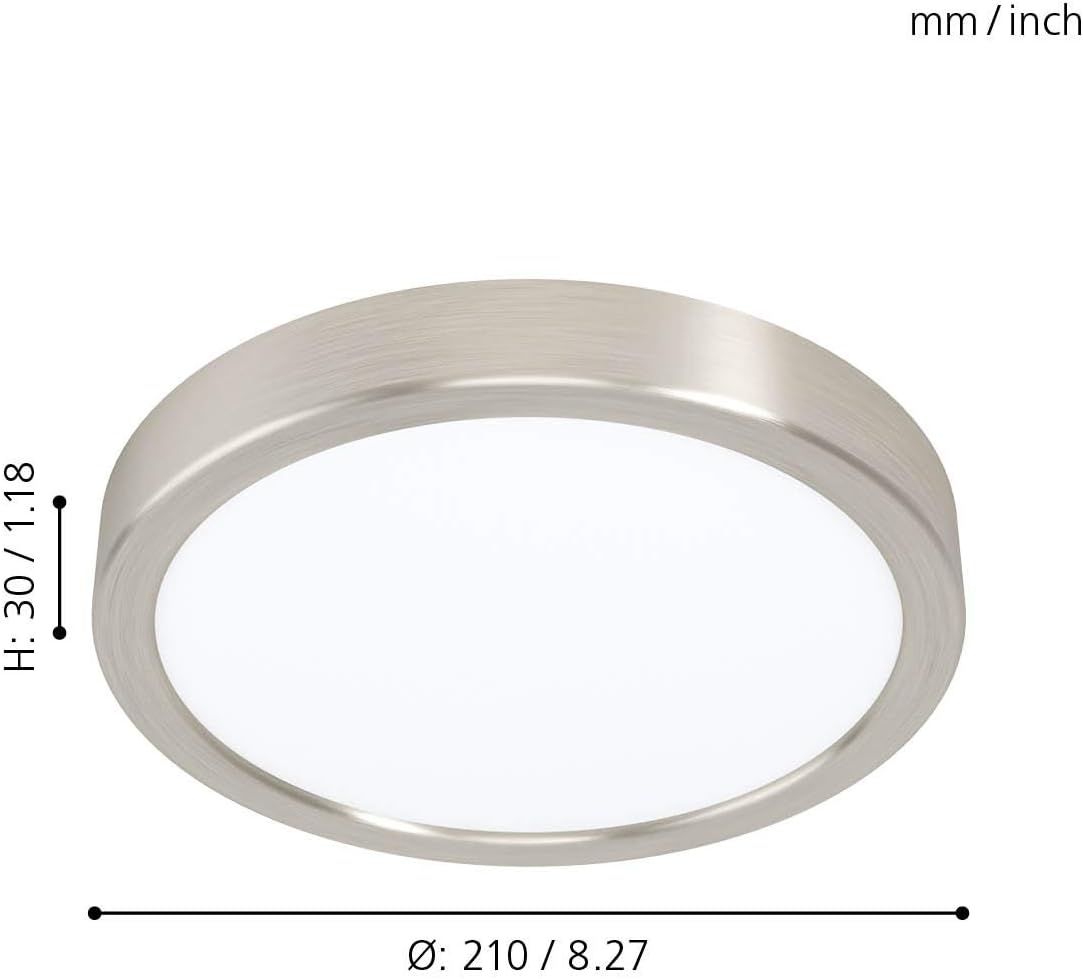 Eglo Fueva 5 Ceiling Light – +210 Mm – 17W 2000Lm – Brushed Steel