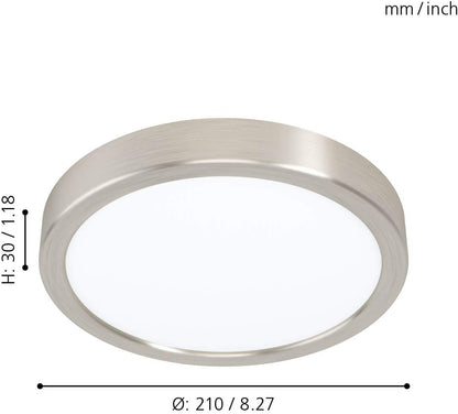 Eglo Fueva 5 Ceiling Light – +210 Mm – 17W 2000Lm – Brushed Steel
