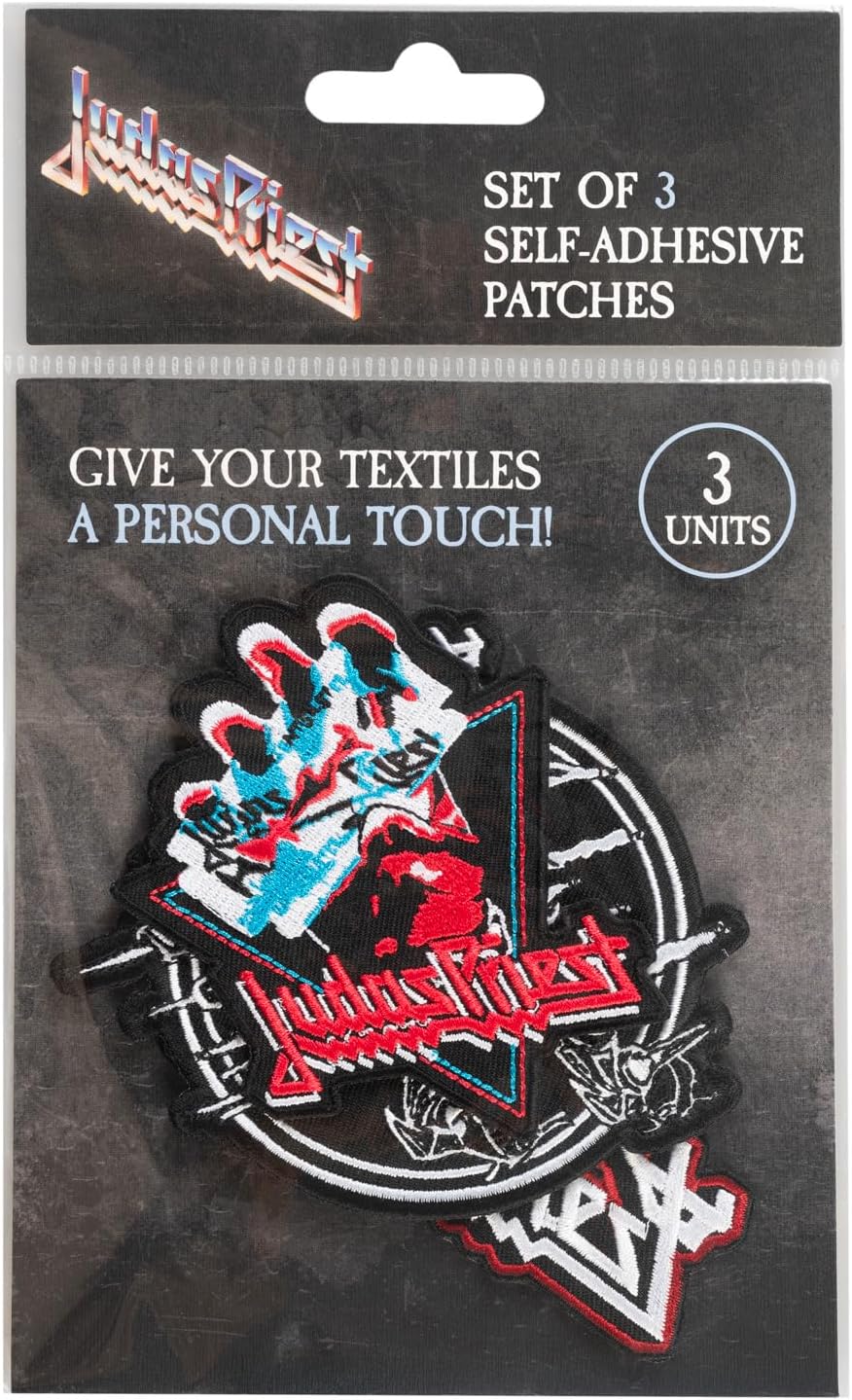 Grupo Erik Set of 3 Patches Judas Priest | Iron On Patches, Sew On Patches, Applique Patches for Clothing, Embroidery Patches for Backpacks | Gifts Under 15 Pounds