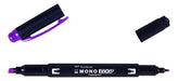 Tombow MONO edge highlighter with two tips, purple, chisel tip and fineliner tip, quick-drying, environmentally friendly design