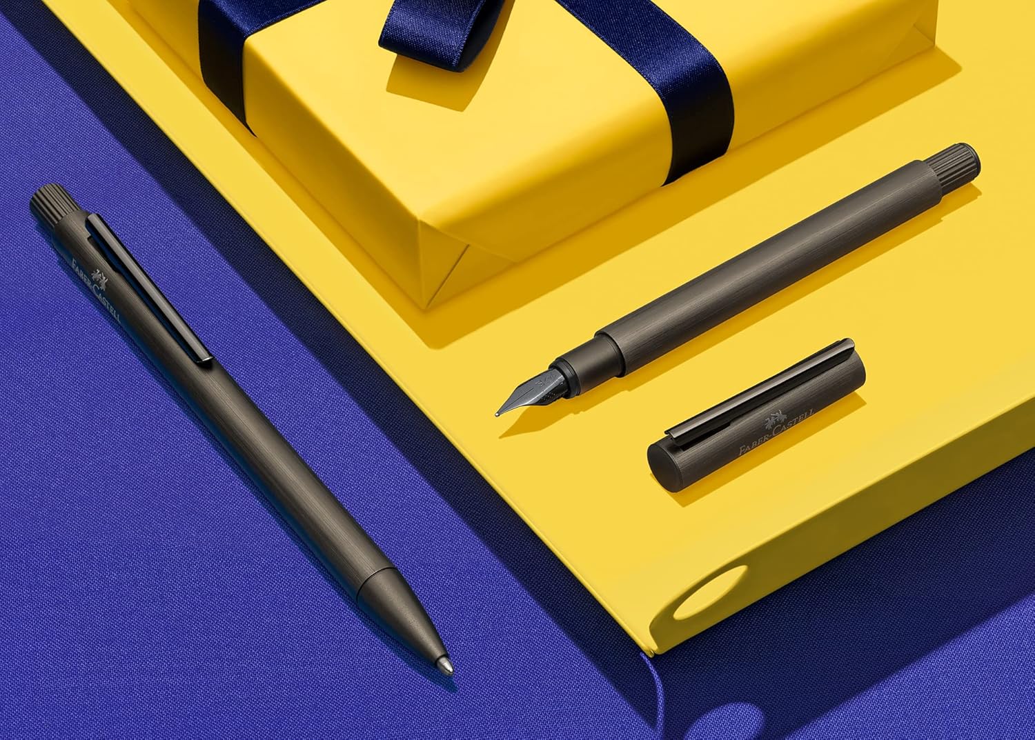Faber-Castell Neo Slim Auminium Ballpoint Pen - Gun Metal, Black
