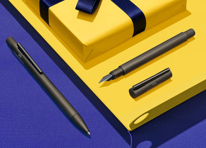 Faber-Castell Neo Slim Auminium Ballpoint Pen - Gun Metal, Black