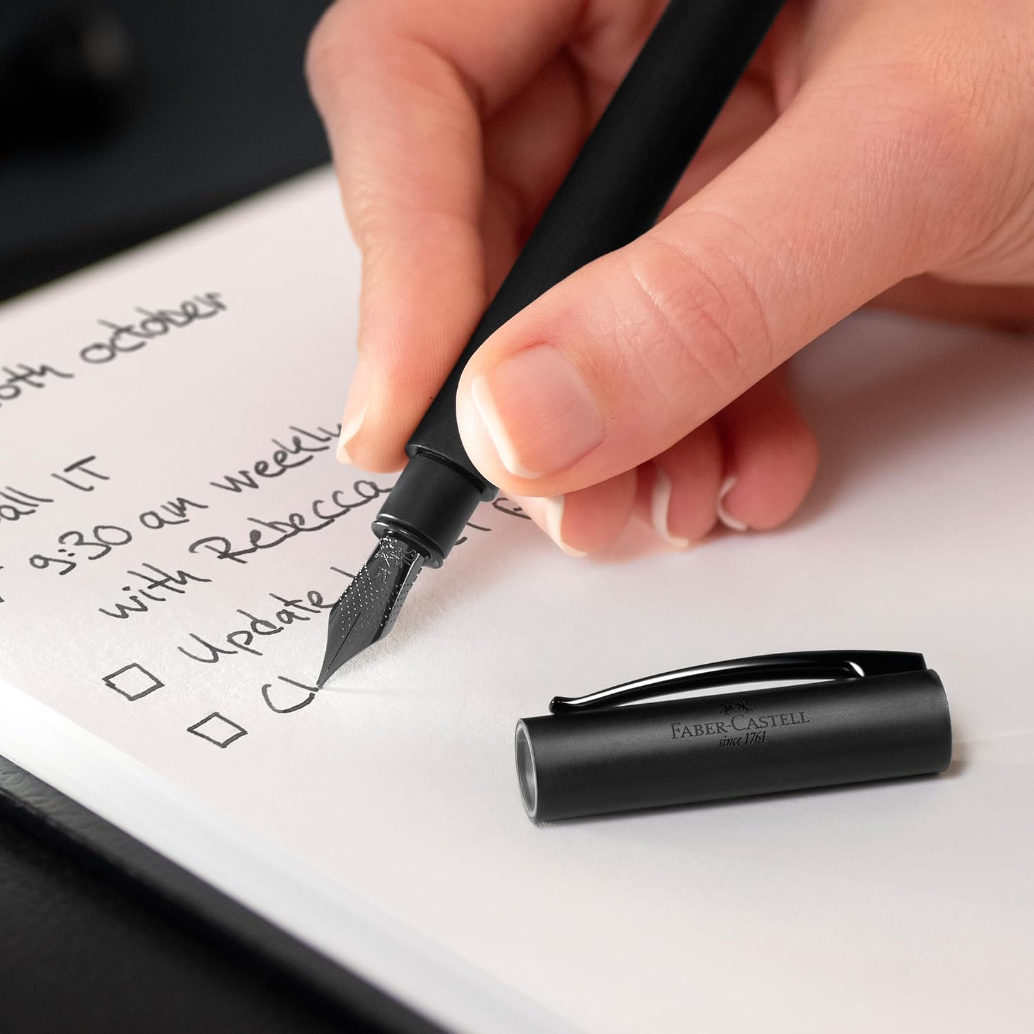 Faber-Castell 147151 - Ambition Fountain Pen - All Black - Stroke F