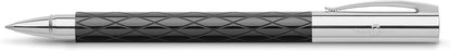 Faber-Castell Ambition Rhombus Rollerball Pen, black/chrome, 1 Stück (1er Pack