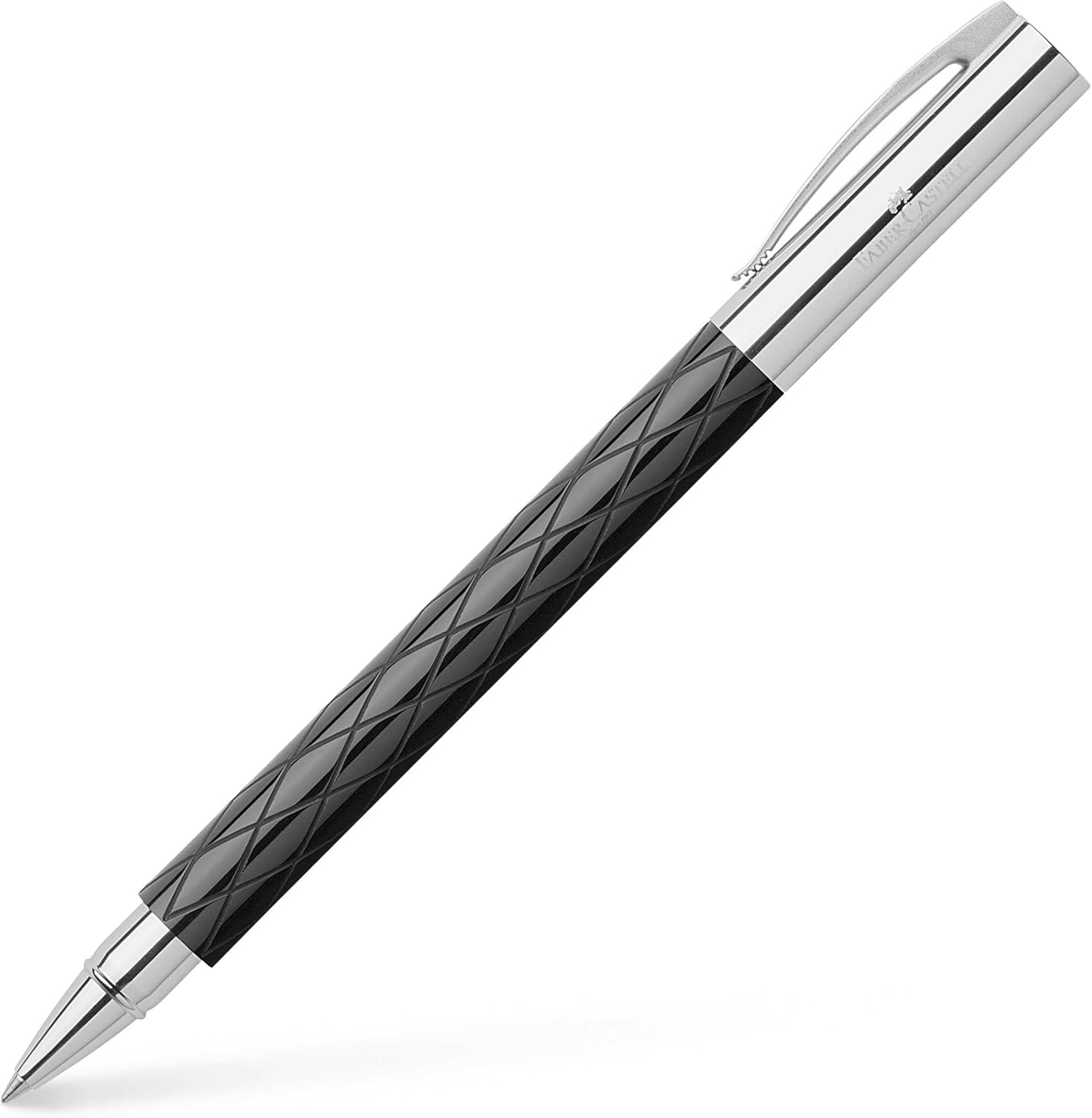 Faber-Castell Ambition Rhombus Rollerball Pen, black/chrome, 1 Stück (1er Pack