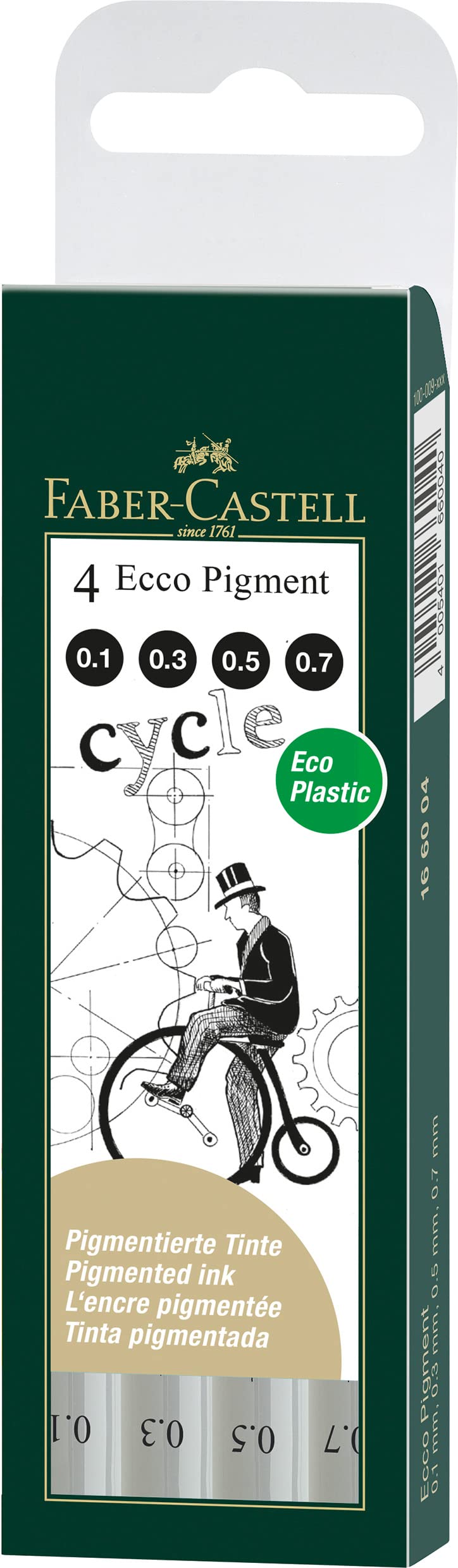 Faber-Castell 0.1mm/ 0.3mm/ 0.5mm/ 0.7mm Artline Drawing System - Black (Wallet of 4