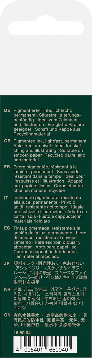 Faber-Castell 0.1mm/ 0.3mm/ 0.5mm/ 0.7mm Artline Drawing System - Black (Wallet of 4