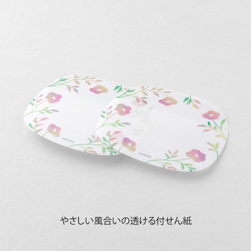 Midori 19102006 Transparent Sticky Paper Flower Pattern Pink