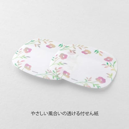 Midori 19102006 Transparent Sticky Paper Flower Pattern Pink