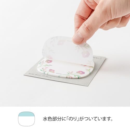 Midori 19102006 Transparent Sticky Paper Flower Pattern Pink