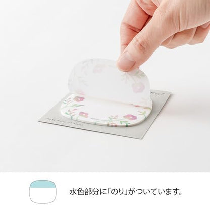 Midori 19102006 Transparent Sticky Paper Flower Pattern Pink