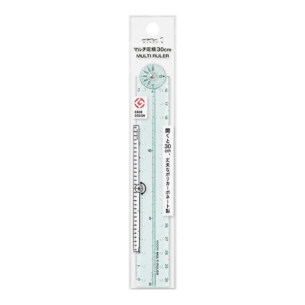 Midori 42303006 Multi Ruler, 11.8 inches (30 cm), Blue A