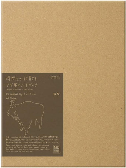 Midori A53349006 MD Notebook Bag, A5, Vertical Type, Genuine Leather, Goatnume
