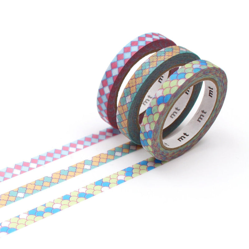 MT Slim Washi Paper Masking Tape : 0.24 in. x 23 ft. (Deco Tile) / 3-Pack
