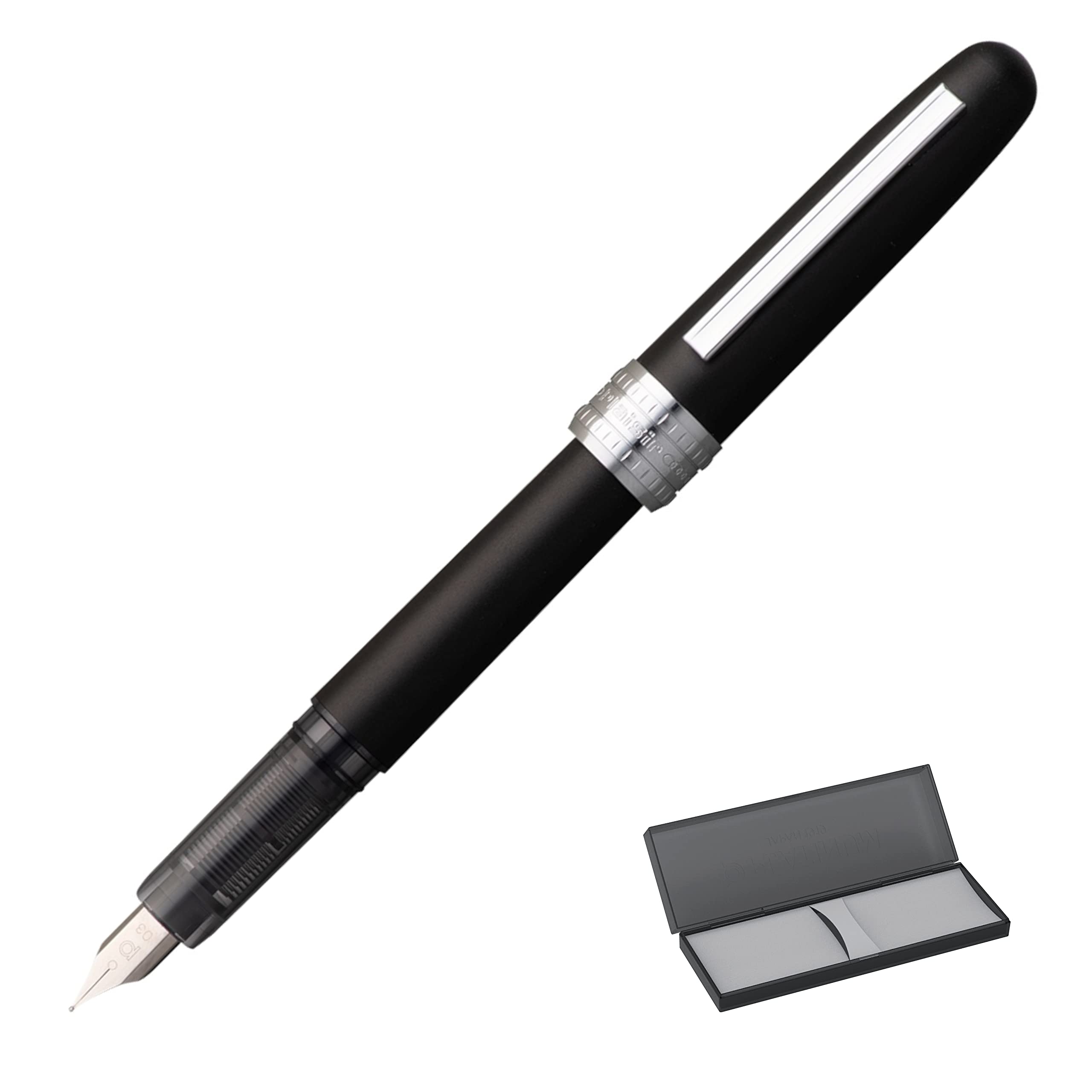 PLATINUM Plaisir PGB1500#1 Fountain Pen/Nib Size F Fine/Black Mist/Handmade/with Gift Box/Fountain Pen