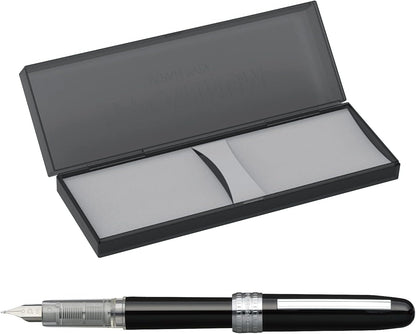 PLATINUM Plaisir PGB-1500#1 Fountain Pen/Medium Nib/Colour: Black Mist/Handmade/with Gift Box/Fountain Pen
