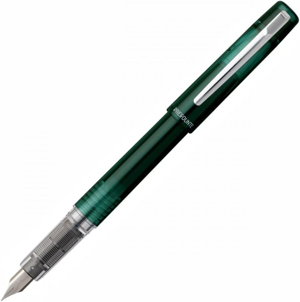 Platinum Prefounte Medium Fountain Pen - Dark Emerald