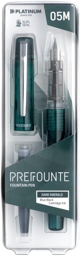Platinum Prefounte Medium Fountain Pen - Dark Emerald
