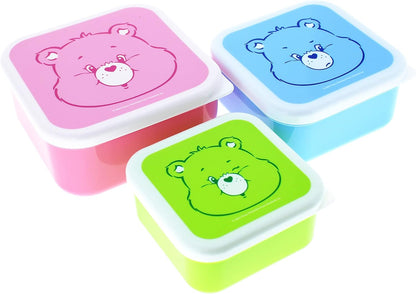 Blueprint Collections Care Bears - Set di 3 contenitori con coperchio, piccole scatole portaoggetti con coperchio, piccole scatole portaoggetti con coperchio, regali per orsi di cura, regali per orsi